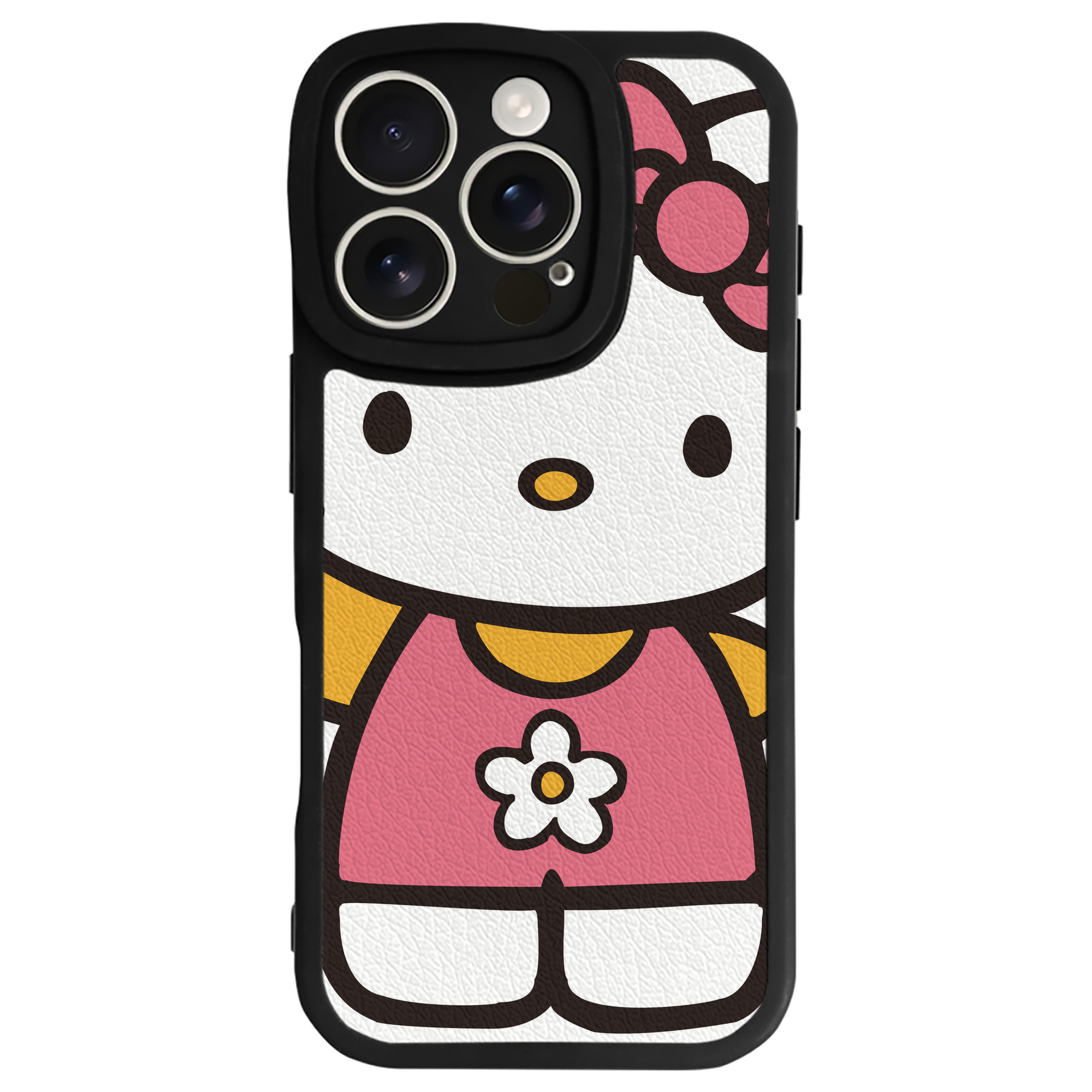 （画像用） Hello Kitty ハローキティ 【iPhone 16シリーズ対応】シリコンスマホケース（レザー調） 材質：シリコン